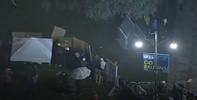 Violence erupts between protester groups overnight at UCLA